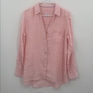 Sigrid Olsen Linen Mother of Pearl Buttons Long Sleeve Tunic Women’s Size Medium